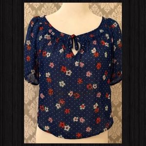 🆕⭐️Hollister Pretty Blue Floral Blouse⭐️🆕